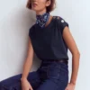 Button Detail T-Shirt Navy Button Detail T-Shirt Navy
