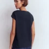Button Detail T-Shirt Navy Button Detail T-Shirt Navy