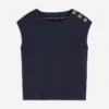 Button Detail T-Shirt Navy Button Detail T-Shirt Navy