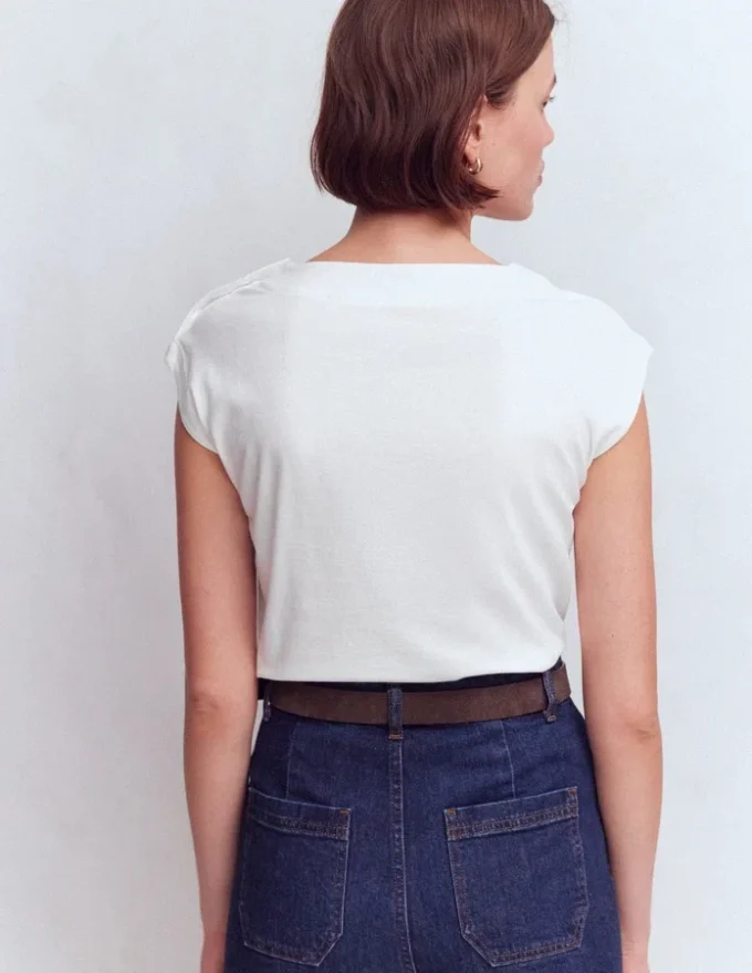 Button Detail T-Shirt White Button Detail T-Shirt White