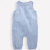 Button Down Romper Glacier Blue Ocean Embroidery Button Down Romper Glacier Blue Ocean Embroidery
