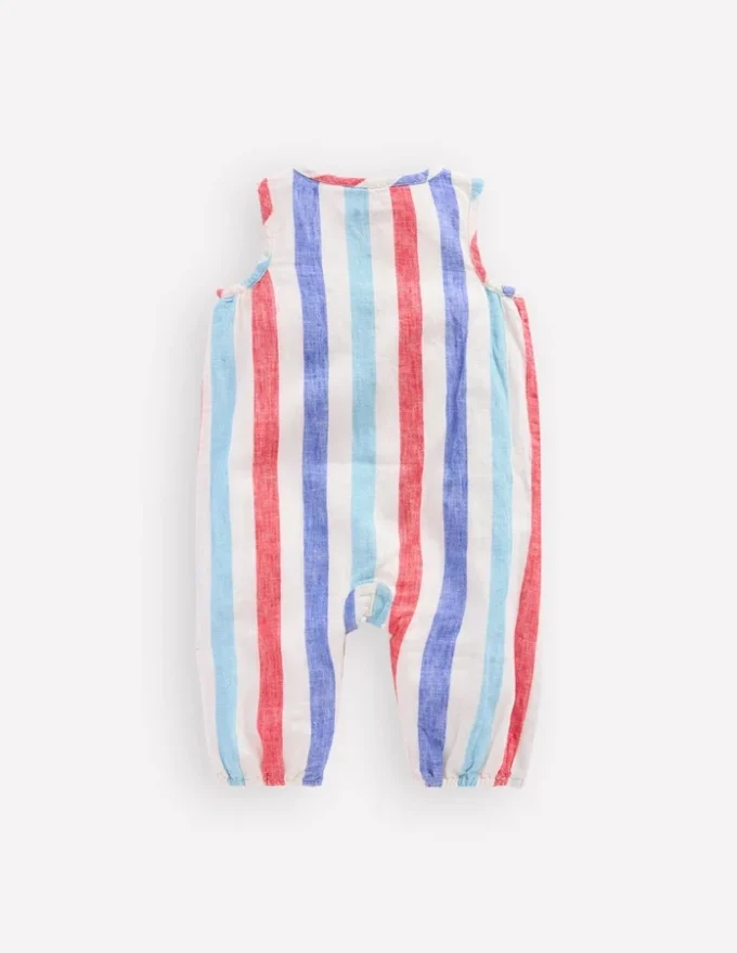 Button Down Romper Red and Blue Multi Stripe Button Down Romper Red and Blue Multi Stripe