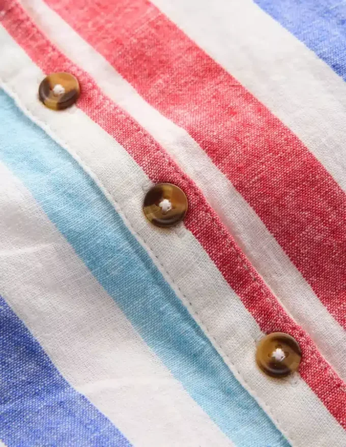 Button Down Romper Red and Blue Multi Stripe Button Down Romper Red and Blue Multi Stripe