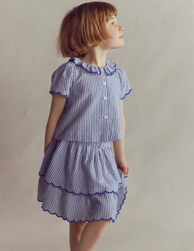 Button-through Blouse Blue/Ivory Stripe Button-through Blouse Blue/Ivory Stripe