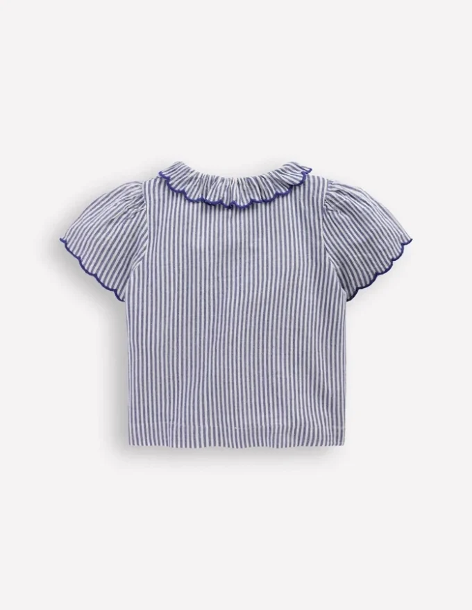 Button-through Blouse Blue/Ivory Stripe Button-through Blouse Blue/Ivory Stripe