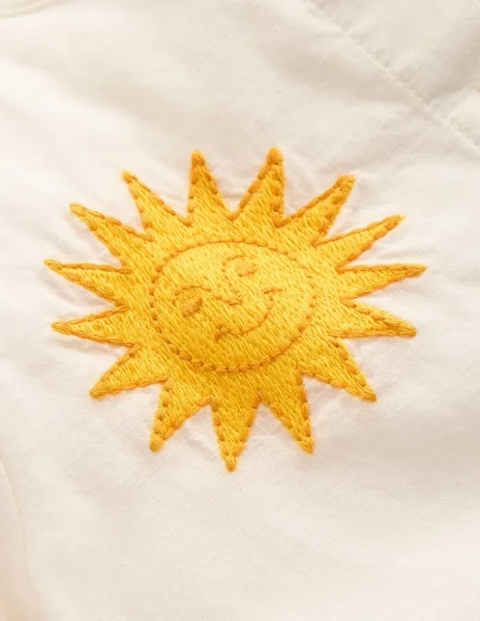 Button-through Blouse Soft Ivory Embroidery
