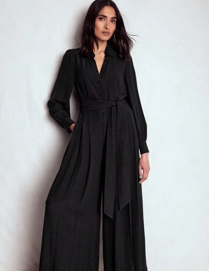 Button Up Palazzo Jumpsuit Black Button Up Palazzo Jumpsuit Black