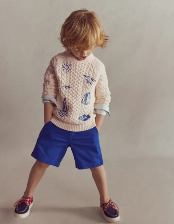 Cable Embroidered Sweater Warm Ivory Cable Embroidered Sweater Warm Ivory