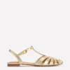 Caged Flat Sandal Gold Caged Flat Sandal Gold
