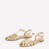 Caged Flat Sandal Gold Caged Flat Sandal Gold