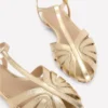 Caged Flat Sandal Gold Caged Flat Sandal Gold