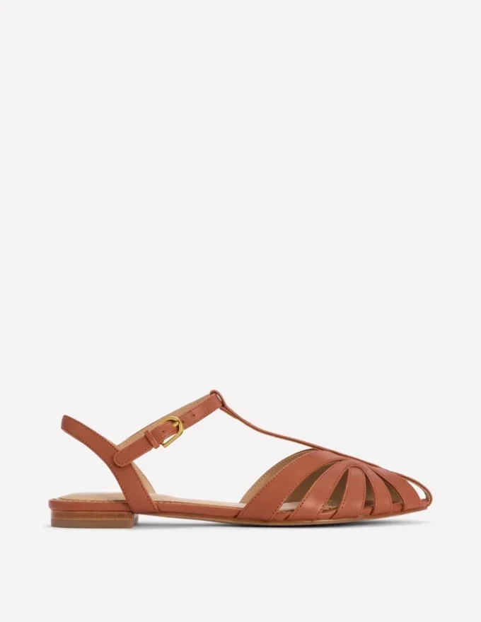 Caged Flat Sandal Tan Caged Flat Sandal Tan