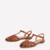 Caged Flat Sandal Tan Caged Flat Sandal Tan