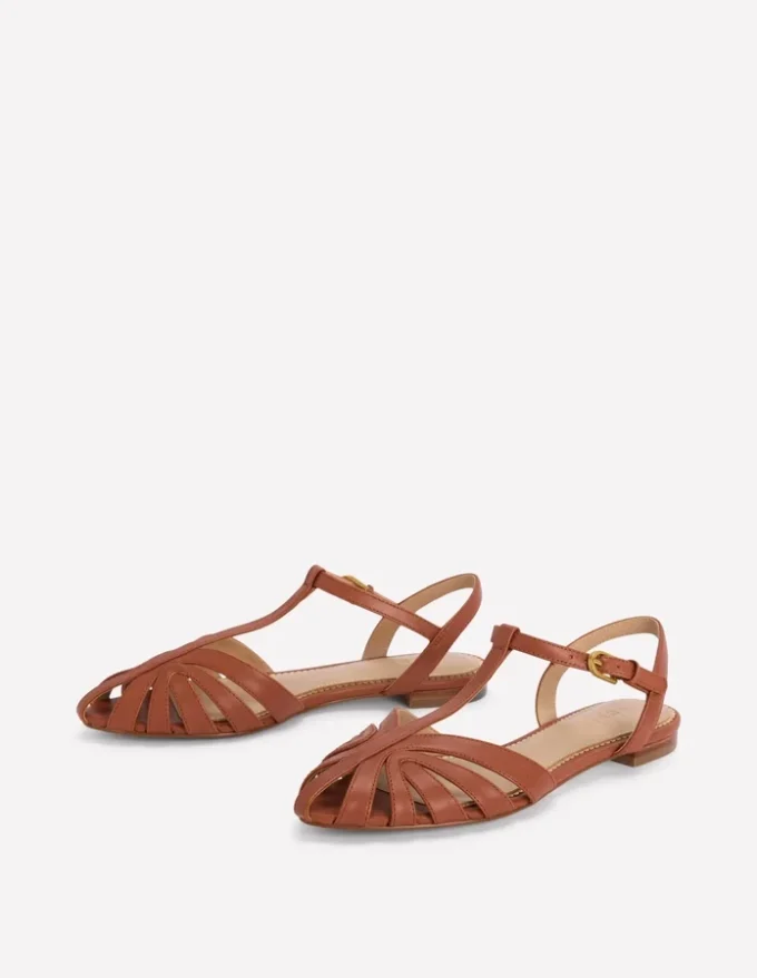 Caged Flat Sandal Tan Caged Flat Sandal Tan