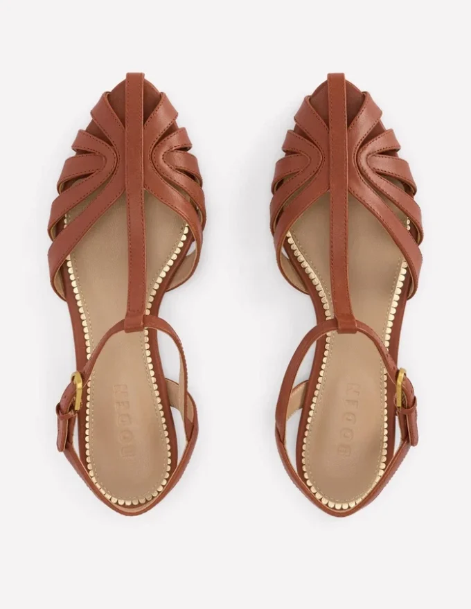 Caged Flat Sandal Tan Caged Flat Sandal Tan
