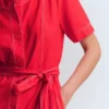 Callie Linen Short Dress Bright Cherry Callie Linen Short Dress Bright Cherry