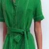 Callie Linen Short Dress Highland Green Callie Linen Short Dress Highland Green
