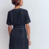 Callie Linen Short Dress Navy Callie Linen Short Dress Navy