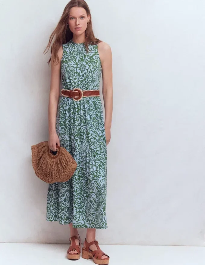 Camalie Jersey Maxi Dress Green, Elaborate Gardenia Camalie Jersey Maxi Dress Green, Elaborate Gardenia