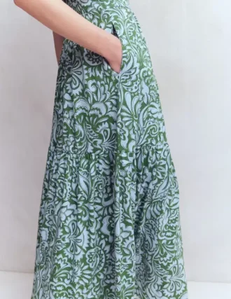 Camalie Jersey Maxi Dress Green, Elaborate Gardenia