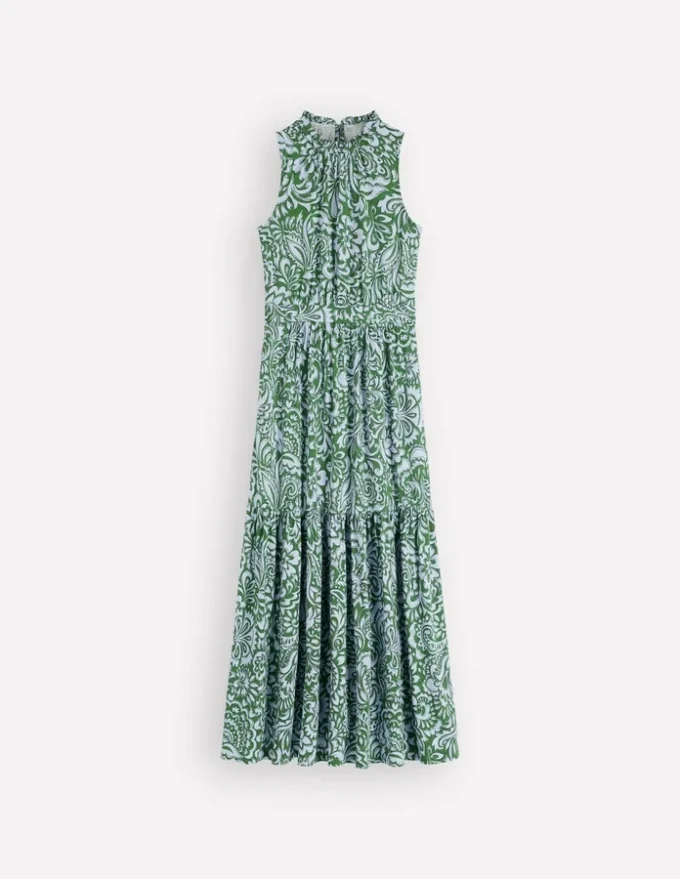 Camalie Jersey Maxi Dress Green, Elaborate Gardenia Camalie Jersey Maxi Dress Green, Elaborate Gardenia