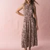 Camalie Jersey Maxi Dress Raw Umber, Flowerbed Bloom Camalie Jersey Maxi Dress Raw Umber, Flowerbed Bloom