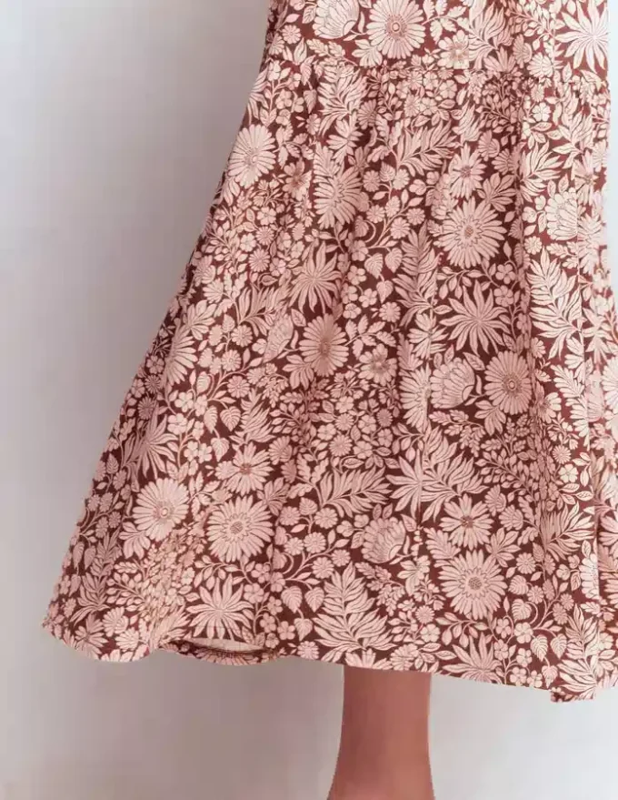Camalie Jersey Maxi Dress Raw Umber, Flowerbed Bloom Camalie Jersey Maxi Dress Raw Umber, Flowerbed Bloom