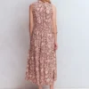 Camalie Jersey Maxi Dress Raw Umber, Flowerbed Bloom Camalie Jersey Maxi Dress Raw Umber, Flowerbed Bloom