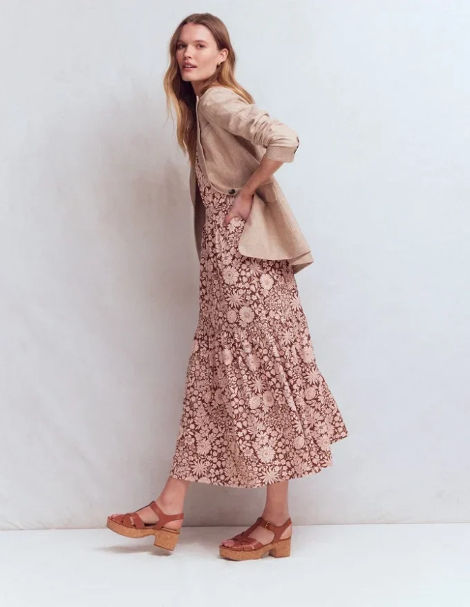 Camalie Jersey Maxi Dress Raw Umber, Flowerbed Bloom Camalie Jersey Maxi Dress Raw Umber, Flowerbed Bloom