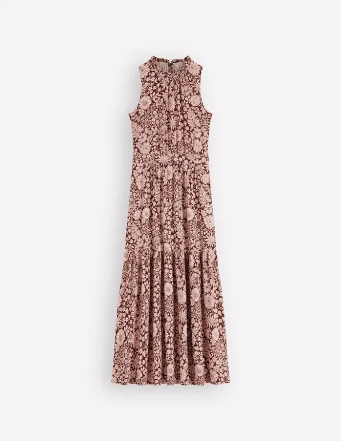 Camalie Jersey Maxi Dress Raw Umber, Flowerbed Bloom Camalie Jersey Maxi Dress Raw Umber, Flowerbed Bloom