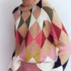 Camilla Cotton Argyle Sweater Multi Argyle Camilla Cotton Argyle Sweater Multi Argyle