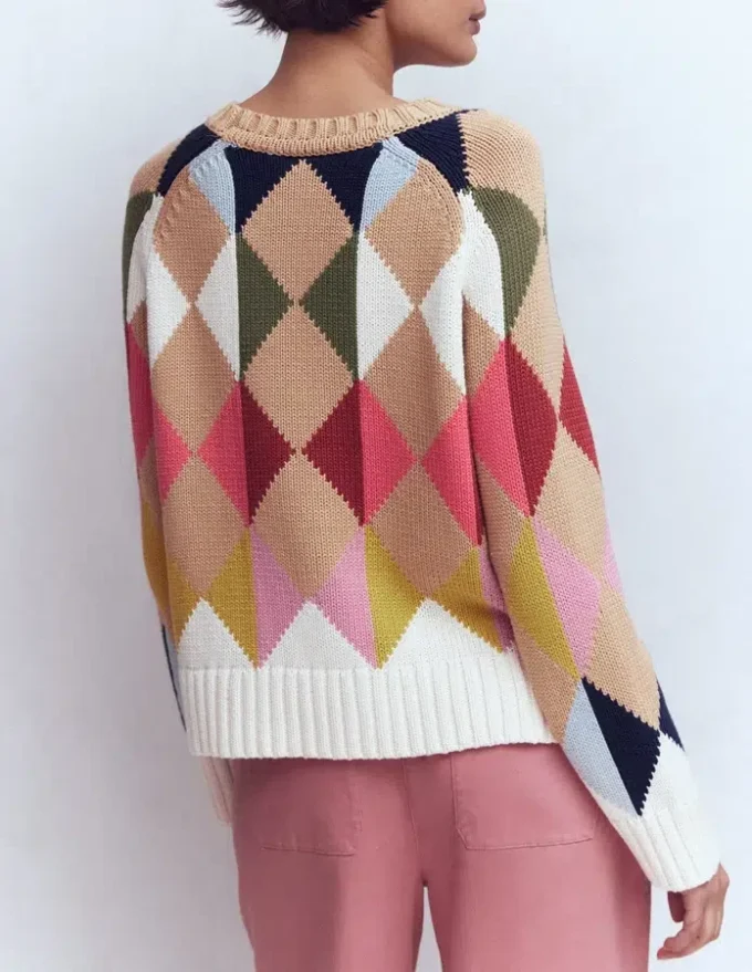 Camilla Cotton Argyle Sweater Multi Argyle Camilla Cotton Argyle Sweater Multi Argyle