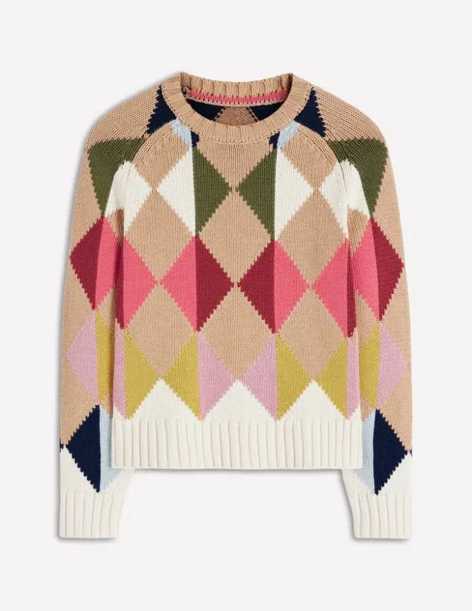 Camilla Cotton Argyle Sweater Multi Argyle Camilla Cotton Argyle Sweater Multi Argyle