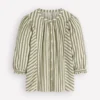 Camille Double Cloth Top Olive, Ivory Fine Stripe Camille Double Cloth Top Olive, Ivory Fine Stripe