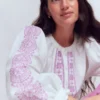 Camille Double Cloth Top White Embroidery Camille Double Cloth Top White Embroidery