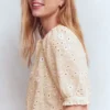 Camille Embroidered Cotton Top Ivory Broderie Camille Embroidered Cotton Top Ivory Broderie