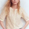 Camille Embroidered Cotton Top Ivory Broderie Camille Embroidered Cotton Top Ivory Broderie