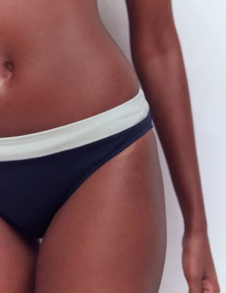 Campania Bikini Bottoms Navy, Ivory Colourblock