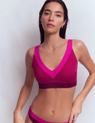 Campania Cross-back Bikini Top Fuchsia, Chocberry