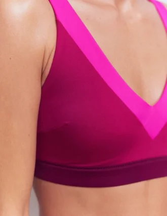 Campania Cross-back Bikini Top Fuchsia, Chocberry
