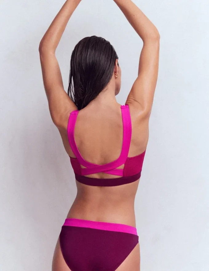 Campania Cross-back Bikini Top Fuchsia, Chocberry Campania Cross-back Bikini Top Fuchsia, Chocberry