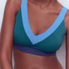 Campania Cross-back Bikini Top Navy, Green, Blue Colourblock Campania Cross-back Bikini Top Navy, Green, Blue Colourblock