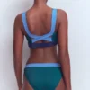 Campania Cross-back Bikini Top Navy, Green, Blue Colourblock Campania Cross-back Bikini Top Navy, Green, Blue Colourblock
