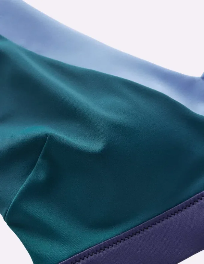 Campania Cross-back Bikini Top Navy, Green, Blue Colourblock Campania Cross-back Bikini Top Navy, Green, Blue Colourblock