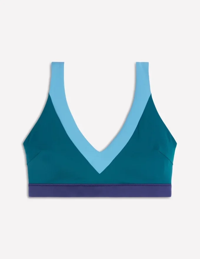 Campania Cross-back Bikini Top Navy, Green, Blue Colourblock Campania Cross-back Bikini Top Navy, Green, Blue Colourblock