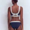 Campania Cross-back Bikini Top Navy, Ivory Colourblock Campania Cross-back Bikini Top Navy, Ivory Colourblock