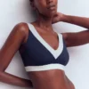Campania Cross-back Bikini Top Navy, Ivory Colourblock Campania Cross-back Bikini Top Navy, Ivory Colourblock