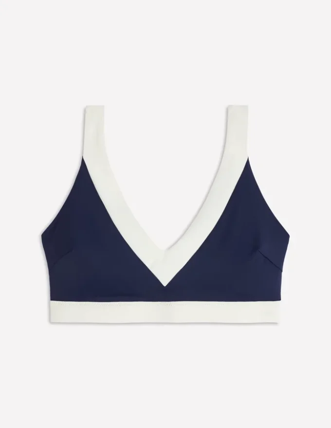 Campania Cross-back Bikini Top Navy, Ivory Colourblock Campania Cross-back Bikini Top Navy, Ivory Colourblock