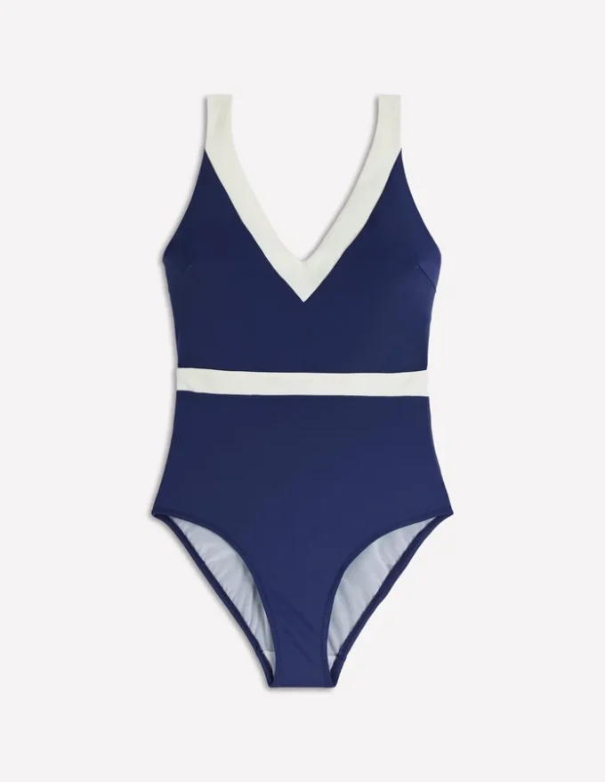 Campania Cross-back Swimsuit Navy, Ivory Colourblock Campania Cross-back Swimsuit Navy, Ivory Colourblock