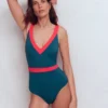 Campania Cross-back Swimsuit Oceanside, Fiery Coral Campania Cross-back Swimsuit Oceanside, Fiery Coral